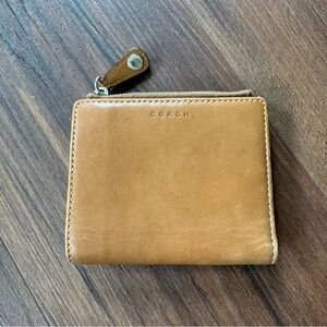 Coach Tan Leather Zip Wallet